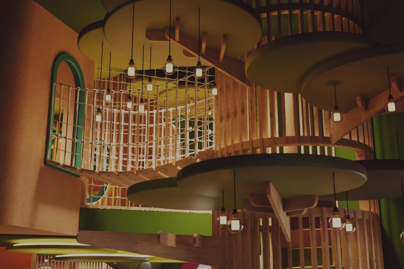 Custom wooden indoor playground designed and manufactured by SuntonPlay